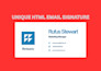 create professional HTML email signature with logo and links